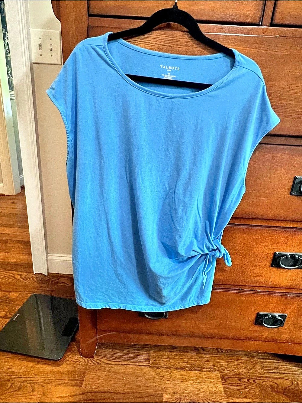 Talbots Short Sleeve Side-Tie Top Blue Size 2X